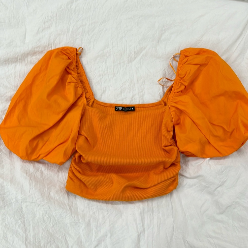 New orange top with wide sleeves